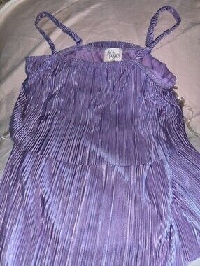 Ava James Shimmery Lavender Pleated Top